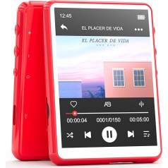 MECHEN Bluetooth 5.3 MP3-плеер с сенсорным экраном, 64GB MP3-плеер с динамиком, HiFi звук, FM-радио, музыка, видео, электронные книги, диктофон, в комплекте защ