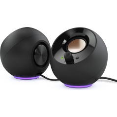 CREATIVE Pebble SE Minimalist 2.0 USB-C Powered PC Speaker with RGB Lighting, 3.5 mm AUX Input, up to 4.4 W RMS Power for Computers and Laptops (Black)