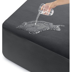 ohano Waterproof Mattress Protector 140 x 200 cm, Microfibre Cotton Velvet Fitted Sheet, Incontinence Pad, Moisture Protection Flat Sheet, Waterproof and Breathable Mattress Cover, Grey
