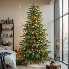 Искусственная елка Alupssuc 180 см с 1045 ветвями из полиэтилена и ПВХ, с 380 разноцветными RGB огнями и пультом дистанционного управления, идеально п