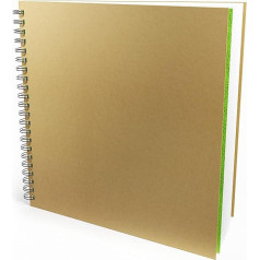 Блокнот Artgecko Krafty, 300 x 300 мм, квадратный, 80 страниц (40 листов), 150 г/м², бескислотная, белая бумага для рисования