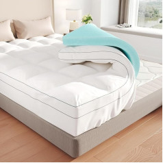 Aivermeil Memory Foam Mattress Topper 140 x 200 cm H2 H 3.10 cm Height, Mattress Topper with Washable Fluffy Cover and Gel Foam, Soft and Comfortable Mattress Topper
