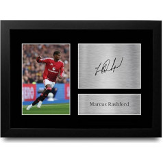 HWC Trading Marcus Rashford A4 Framed Signed Printed Autographs Picture Print Photo Display Gift For Football Fans
