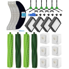 Yivy 26-Piece Accessory Set for iRobot Roomba Combo j7+ Vacuum Cleaner, Replacement Parts Kit for Combo J7 Plus Replacement Accessories: 4 основные щетки, 6 боковых щеток, 4 HEPA-фильтра, 6 пылесосов