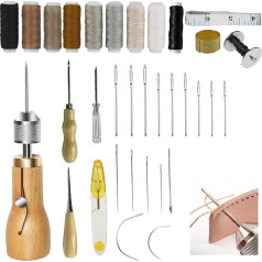 Mocrop 34 частей кожаный швейный набор кожаный швейный набор с швейные иглы швейные нитки для ремонта DIY кожаное ремесло кожаный швейный инстр
