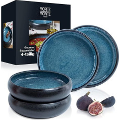 Суповые миски Moritz & Moritz Solid Stoneware, 19 см, Миски из каменного керамогранита для супа, макарон, салата или круп, набор из 4 штук