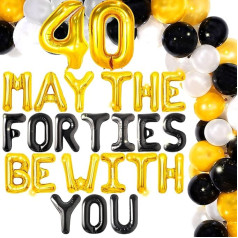 LaVenty May The Forties Be With You Birthday 40th Birthday Anniversary Celebration Retirement Party Decoration