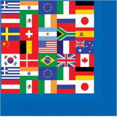 Обеденные салфетки Beistle International Flag (2-Ply) (16/Pkg)