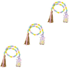 ABOOFAN 3pcs кролик ожерелье деревянные бусины домашний декор стены украшения коллега Коллега гирлянда кофейный стол украшения партии аксессу