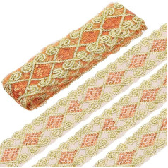 MECCANIXITY 10 ярдов Sequin Lace Trim 2.7 дюймов Sequin Lace Ribbon Sequin Ribbon Trim Ribbon для ремесла украшения DIY шитье костюм оранжевый