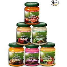biozentrale Bread Spreads Bestselling Box | 6 x 125 g | Vegan & Lactose Free | 6 популярных спредов в упаковке Value Pack | Вкусные на хлебе или для заправки блюд