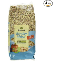 Alnatura Organic Bircher Cereal, Vegan, Pack of 4 (4 x 500 g)