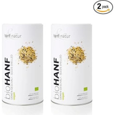 Hanf & Natur Organic Hemp Seeds Peeled 1 kg - веганские, богатые Омега-3, премиум качество, для кухни и завтрака, 2 x 1000 g