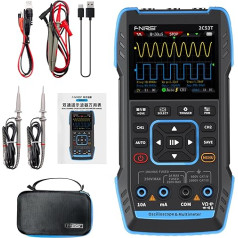 DewinLVD Осциллограф, 2C53T Ручной осциллограф, двухканальный 50MHz полоса пропускания, 3 в 1 цифровой осциллограф мультиметр генератор сигналов, 250M