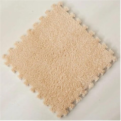 Weiche Plüsch-Spielmatte, Schaumstoff-Teppich-Anti-Schock-Matte, для Zuhause, Wohnzimmer, Schlafzimmer, 30 x 30 см (светло-коричневый)