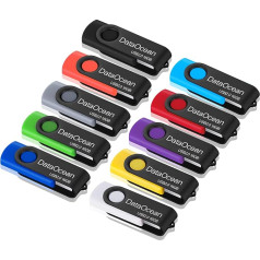 DataOcean USB Stick 16GB USB 2.0 Flash Drive Memory Stick USB Flash Drive Memory Stick (16GB, 10 смешанных цветов) Упаковка из 10 штук