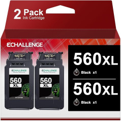 Картридж ECHALLENGE PG-560 XL PG-560XL Multipack Ink Cartridge for Canon 560XL for Pixma TS5350 TS5351 TS5352 TS5353 TS7450 TS7451 (Black 2-Pack)
