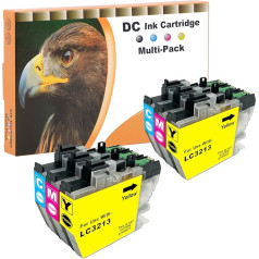 D&C 6 x Картриджи для принтера, совместимые с Brother LC3213 LC-3213 для Brother DCP-J572DW DCP-J772DW DCP-J774DW MFC-J491DW MFC-J497DW MFC-J890DW MFC-J895DW (2 голубых, 2 пурпурных, 2 желтых)
