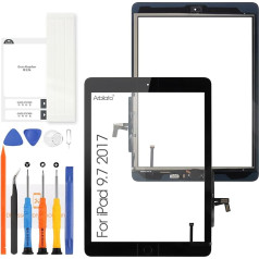 Arbilato Сенсорный экран для iPad 9.7 2017 5-го поколения A1822 - для iPad 9.7 2017 / iPad 5 / Air 1 Замена стекла дигитайзера экрана с кнопкой Home (черный)