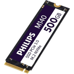 PHILIPS Внутренний твердотельный накопитель M.2 M140 - NVMe PCIe Gen3 500 ГБ (2280) для настольных ПК и ноутбуков, графики и видеоредакторов, игр, чтение 3500 МБ