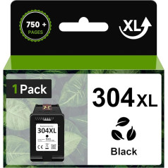 304XL Black Совместим с HP 304 XL картридж черный, для Envy 5030 5010 5020 5032 DeskJet 3750 3760 2620 2600 3720 2630 2622 3735 3762 принтера (упаковка 1)