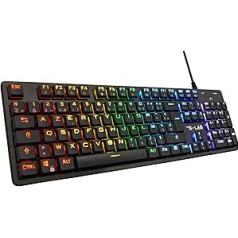 Механическая игровая клавиатура G-Lab Keyz Platinium AZERTY FR Red Switch, низкопрофильная, RGB-подсветка, 100% настраиваемая, полный антипрививочный эффект - PC/