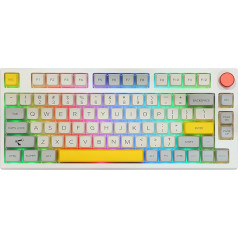 EPOMAKER TH80 Pro Механическая игровая клавиатура 2.4GHz Bluetooth 75% Hotswap с RGB PBT накладками для WIN/MAC/PS4/PS5/Xbox (Theory, Wisteria Linear)