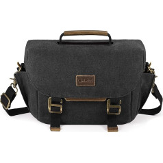 SMRITI DSLR камера сумка холст сумка для фотографов Водонепроницаемый плечо камера сумка для мужчин женщин, черный, ретро