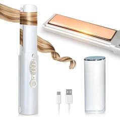Выпрямитель беспроводной с аккумулятором 5000 мАч Титановый выпрямитель волос и утюжок для завивки 2 в 1 Мини портативный выпрямитель для пу
