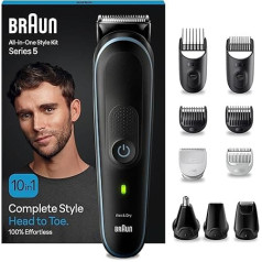 Braun MGK5445 All-In-One Beard Care Bodygroomer Set, триммер для бороды, триммер/триммер для волос, мужская машинка для стрижки волос, перезаряжаемая, 100 минут рабо