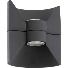 EGLO LED Außen-Wandlampe Redondo, 2 flammige Außenleuchte, Wandleuchte aus Aluguss, Farbe: Anthrazit, IP44