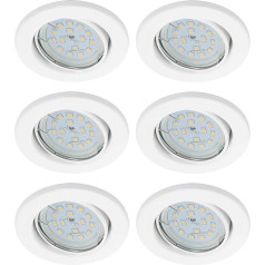 Trango 6 Pack Recessed Spotlights 6729-066MO Встраиваемый потолочный светильник белого цвета круглой формы, включающий 6x светодиодных модулей Глубина устано