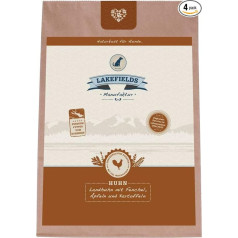 LAKEFIELDS MANUFAKTUR Premium сухой корм для собак, курица 68%, беззерновой сухой корм для пожилых, полнорационный корм с куриным мясом, фенхелем, морковью