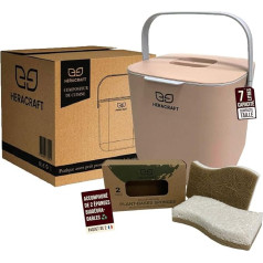 Heracraft Кухонный компостер 7 л - домашний компост из пищевых отходов - без запаха - 2 биоразлагаемые губки в комплекте - идеально подходит для ко