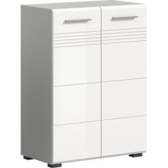 Комод xonox.home Copa Bathroom Midi Cupboard в светло-сером цвете Replica и белом глянце с глубоким рисунком Прибл. 60 x 80 x 30 см