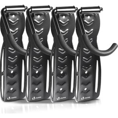 VOUNOT Fahrradhalter Wand 4er-Set, Fahrrad Wandhalterung Fahrradhalterung Stahl, Fahrradständer zum Aufhängen, Ideal für Garage o. Keller, schwarz