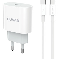 Dudao A14EUC PD 20W USB-C маленькое настенное зарядное устройство + кабель USB-C - белый