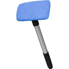 ToM PaR Car Wash with Microfibre Telescopic Handle I Car Window Cleaner I Удаляет пыль, воду с окон, водяной пар I 3-слойная поворотная головка I Длина: 38-52 см I Синий