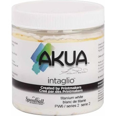 Akua Intaglio IITW Чернила на водной основе, нетоксичные, 8 унц. Баночка, высота 2,7 дюйма, ширина 3,3 дюйма, длина 3,3 дюйма, титаново-белый