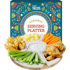 Chef Tacos - Тарелка для закусок - 26 см - Несколько чаш с пространством для вкусных закусок - Вращающаяся сервировочная тарелка с высококачествен