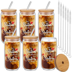 Uiifan Freundschafts-Glastasse für Frauen, Freundschafts-Glastasse, Weihnachten, Freundschaft, Geschenkideen, beste Freundin, Geburtstagsgeschenk, Weihnachts-Weingläser, Eiskaffeetasse für Freunde,