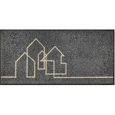 wash+dry Linestreet Doormat 35 x 75 см Моющийся коврик для помещений и улицы серый