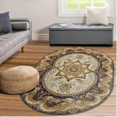 Oppakou Boho Tribal Oval Small Rug 120 x 180 см, нескользящие моющиеся ковры для ванной комнаты, мягкие ковры из искусственной шерсти с коротким ворсом для спа