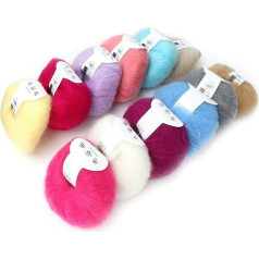 Мягкая шерсть мохер вязание пряжа теплая ангора длинная шерсть пряжа с вязание для вязания шарфы свитер ремесла (1 набор из двенадцати цвет