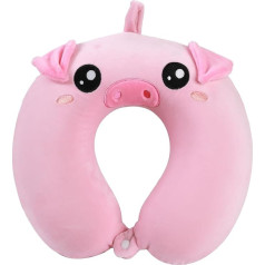 I-TOTAL® - Подушка для путешествий для поддержки шеи, подушка для поддержки шеи/подушка, забавная подушка для путешествий (Свинья)