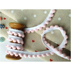 Жемчужные помпоны - помпоны лучшего качества * Размер мини 10 мм х 1 м - 26 цветов (цена за метр) Детский розовый/белый