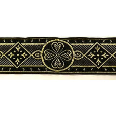 10 м Средневековая кружевная плетеная лента шириной 50 мм. ЦВЕТ: Черный/Золотой от 1 A Haberdashery 50004 SWGO