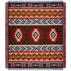 LumiSyne Хлопковое тканое одеяло с кисточкой в богемном этническом стиле ацтеков и навахо Cuddly Blanket Decorative Blanket for Bed Couch Chair Camping Tapestry Tablecloth Carpet 160 x 1