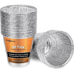 SHINESTAR 30-Pack Grease Bucket Liners for Traeger Pro 575/780, Ironwood 650/885, 20/22/34 Series, Disposable Aluminum Drip Bin, 5