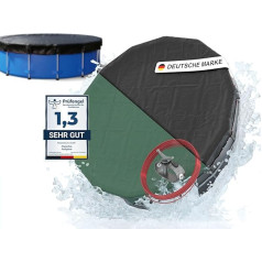 Planenfux® Round Pool Cover 400 см (для бассейнов диаметром 366-400 см) | 2 в 1 Брезентовый тент для бассейна Round из полиэтилена 200 г/м² | Устойчивый к ультрафиол